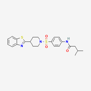 molecular formula C23H27N3O3S2 B11342590 N-(4-{[4-(1,3-benzothiazol-2-yl)piperidin-1-yl]sulfonyl}phenyl)-3-methylbutanamide 