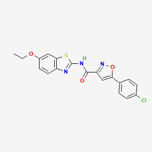 molecular formula C19H14ClN3O3S B11342607 5-(4-chlorophenyl)-N-(6-ethoxy-1,3-benzothiazol-2-yl)-1,2-oxazole-3-carboxamide 