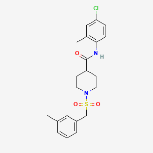 molecular formula C21H25ClN2O3S B11342620 N-(4-chloro-2-methylphenyl)-1-[(3-methylbenzyl)sulfonyl]piperidine-4-carboxamide 