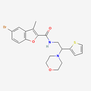 5-bromo-3-methyl-N-[2-(morpholin-4-yl)-2-(thiophen-2-yl)ethyl]-1-benzofuran-2-carboxamide