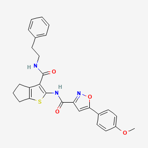 5-(4-methoxyphenyl)-N-{3-[(2-phenylethyl)carbamoyl]-5,6-dihydro-4H-cyclopenta[b]thiophen-2-yl}-1,2-oxazole-3-carboxamide