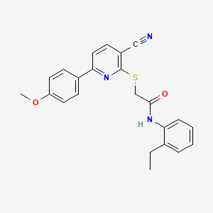 2-{[3-cyano-6-(4-methoxyphenyl)pyridin-2-yl]sulfanyl}-N-(2-ethylphenyl)acetamide