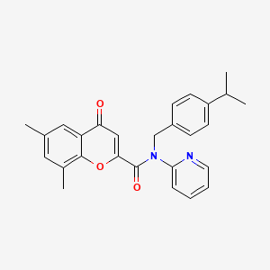 6,8-dimethyl-4-oxo-N-[4-(propan-2-yl)benzyl]-N-(pyridin-2-yl)-4H-chromene-2-carboxamide