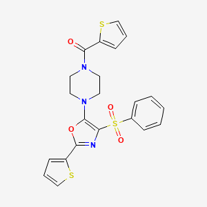 {4-[4-(Phenylsulfonyl)-2-(thiophen-2-yl)-1,3-oxazol-5-yl]piperazin-1-yl}(thiophen-2-yl)methanone