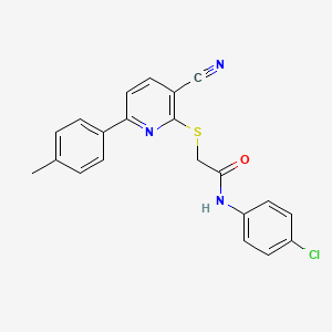 N-(4-chlorophenyl)-2-{[3-cyano-6-(4-methylphenyl)pyridin-2-yl]sulfanyl}acetamide