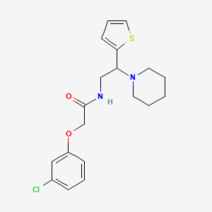 2-(3-chlorophenoxy)-N-[2-(piperidin-1-yl)-2-(thiophen-2-yl)ethyl]acetamide