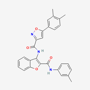 5-(3,4-dimethylphenyl)-N-{2-[(3-methylphenyl)carbamoyl]-1-benzofuran-3-yl}-1,2-oxazole-3-carboxamide