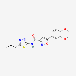 5-(2,3-dihydro-1,4-benzodioxin-6-yl)-N-(5-propyl-1,3,4-thiadiazol-2-yl)-1,2-oxazole-3-carboxamide