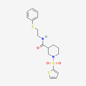 N-[2-(phenylsulfanyl)ethyl]-1-(thiophen-2-ylsulfonyl)piperidine-3-carboxamide