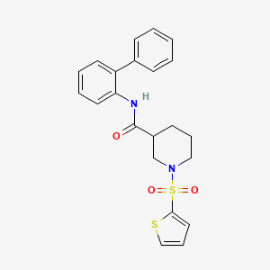 molecular formula C22H22N2O3S2 B11342828 N-(biphenyl-2-yl)-1-(thiophen-2-ylsulfonyl)piperidine-3-carboxamide 