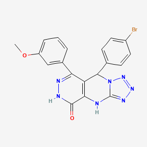 8-(4-bromophenyl)-10-(3-methoxyphenyl)-2,4,5,6,7,11,12-heptazatricyclo[7.4.0.03,7]trideca-1(9),3,5,10-tetraen-13-one