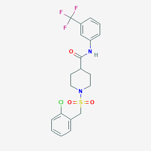 molecular formula C20H20ClF3N2O3S B11342880 1-[(2-chlorobenzyl)sulfonyl]-N-[3-(trifluoromethyl)phenyl]piperidine-4-carboxamide 