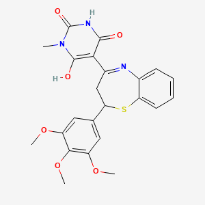 (5Z)-6-hydroxy-3-methyl-5-[2-(3,4,5-trimethoxyphenyl)-2,3-dihydro-1,5-benzothiazepin-4(5H)-ylidene]pyrimidine-2,4(3H,5H)-dione