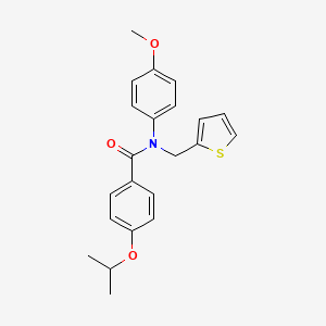 molecular formula C22H23NO3S B11342889 N-(4-methoxyphenyl)-4-(propan-2-yloxy)-N-(thiophen-2-ylmethyl)benzamide 