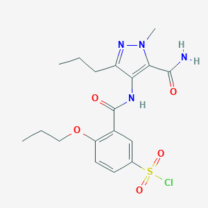 molecular formula C18H23ClN4O5S B113429 3-[(5-氨基甲酰基-1-甲基-3-丙基吡唑-4-基)氨基甲酰基]-4-丙氧基苯磺酰氯 CAS No. 374776-34-8