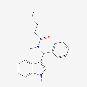 N-[1H-indol-3-yl(phenyl)methyl]-N-methylpentanamide