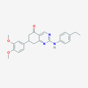 7-(3,4-dimethoxyphenyl)-2-[(4-ethylphenyl)amino]-7,8-dihydroquinazolin-5(6H)-one