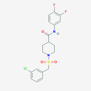 molecular formula C19H19ClF2N2O3S B11342950 1-[(3-chlorobenzyl)sulfonyl]-N-(3,4-difluorophenyl)piperidine-4-carboxamide 