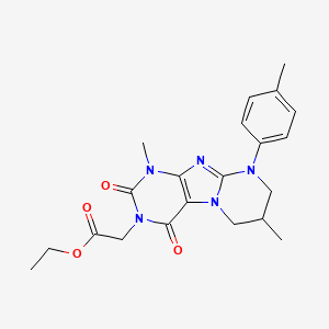 ethyl 2-[1,7-dimethyl-9-(4-methylphenyl)-2,4-dioxo-7,8-dihydro-6H-purino[7,8-a]pyrimidin-3-yl]acetate