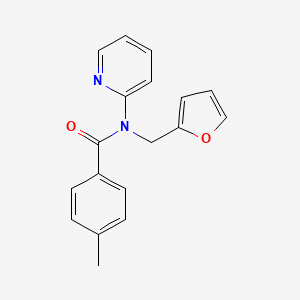 molecular formula C18H16N2O2 B11342968 N-[(furan-2-yl)methyl]-4-methyl-N-(pyridin-2-yl)benzamide 