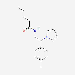 molecular formula C18H28N2O B11342973 N-[2-(4-methylphenyl)-2-(pyrrolidin-1-yl)ethyl]pentanamide 