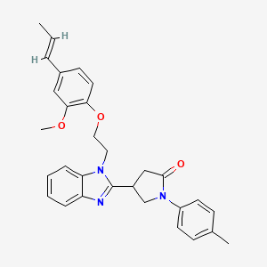 molecular formula C30H31N3O3 B11342986 4-[1-(2-{2-methoxy-4-[(1E)-prop-1-en-1-yl]phenoxy}ethyl)-1H-benzimidazol-2-yl]-1-(4-methylphenyl)pyrrolidin-2-one 