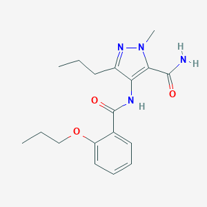molecular formula C18H24N4O3 B113430 1-甲基-4-(2-丙氧基苯甲酰胺)-3-丙基-1H-吡唑-5-甲酰胺 CAS No. 139756-04-0