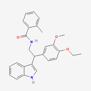 N-[2-(4-ethoxy-3-methoxyphenyl)-2-(1H-indol-3-yl)ethyl]-2-methylbenzamide