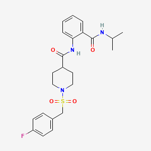 1-[(4-fluorobenzyl)sulfonyl]-N-[2-(propan-2-ylcarbamoyl)phenyl]piperidine-4-carboxamide