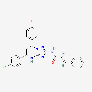 molecular formula C26H19ClFN5O B11343080 (2E)-N-[5-(4-chlorophenyl)-7-(4-fluorophenyl)-3,7-dihydro[1,2,4]triazolo[1,5-a]pyrimidin-2-yl]-3-phenylprop-2-enamide 