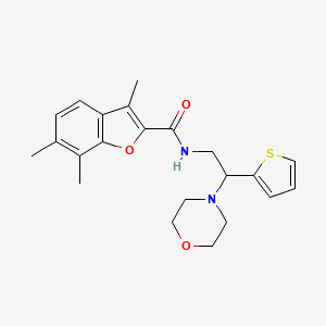 3,6,7-trimethyl-N-[2-(morpholin-4-yl)-2-(thiophen-2-yl)ethyl]-1-benzofuran-2-carboxamide