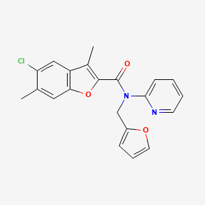 5-chloro-N-(furan-2-ylmethyl)-3,6-dimethyl-N-(pyridin-2-yl)-1-benzofuran-2-carboxamide