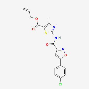 molecular formula C18H14ClN3O4S B11343127 Prop-2-en-1-yl 2-({[5-(4-chlorophenyl)-1,2-oxazol-3-yl]carbonyl}amino)-4-methyl-1,3-thiazole-5-carboxylate 