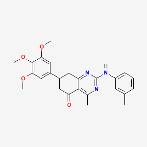 molecular formula C25H27N3O4 B11343131 4-methyl-2-[(3-methylphenyl)amino]-7-(3,4,5-trimethoxyphenyl)-7,8-dihydroquinazolin-5(6H)-one 