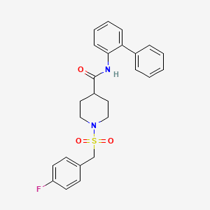 molecular formula C25H25FN2O3S B11343164 N-(biphenyl-2-yl)-1-[(4-fluorobenzyl)sulfonyl]piperidine-4-carboxamide 