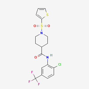 N-[2-chloro-5-(trifluoromethyl)phenyl]-1-(thiophen-2-ylsulfonyl)piperidine-4-carboxamide