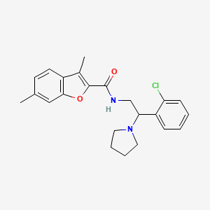 molecular formula C23H25ClN2O2 B11343186 N-[2-(2-chlorophenyl)-2-(pyrrolidin-1-yl)ethyl]-3,6-dimethyl-1-benzofuran-2-carboxamide 