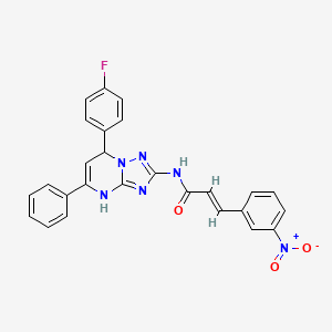 molecular formula C26H19FN6O3 B11343189 (2E)-N-[7-(4-fluorophenyl)-5-phenyl-3,7-dihydro[1,2,4]triazolo[1,5-a]pyrimidin-2-yl]-3-(3-nitrophenyl)prop-2-enamide 