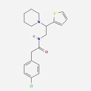 molecular formula C19H23ClN2OS B11343197 2-(4-chlorophenyl)-N-[2-(piperidin-1-yl)-2-(thiophen-2-yl)ethyl]acetamide 