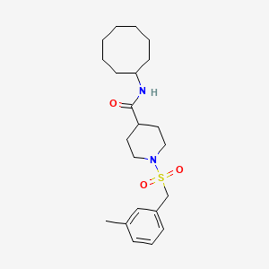 molecular formula C22H34N2O3S B11343202 N-cyclooctyl-1-[(3-methylbenzyl)sulfonyl]piperidine-4-carboxamide 