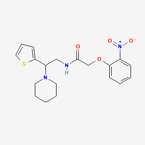 2-(2-nitrophenoxy)-N-[2-(piperidin-1-yl)-2-(thiophen-2-yl)ethyl]acetamide