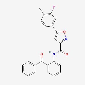 molecular formula C24H17FN2O3 B11343238 5-(3-fluoro-4-methylphenyl)-N-[2-(phenylcarbonyl)phenyl]-1,2-oxazole-3-carboxamide 