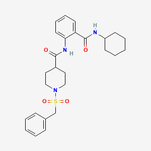 1-(benzylsulfonyl)-N-[2-(cyclohexylcarbamoyl)phenyl]piperidine-4-carboxamide