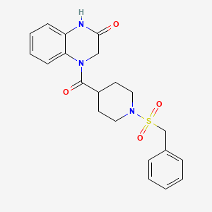 molecular formula C21H23N3O4S B11343266 4-{[1-(benzylsulfonyl)piperidin-4-yl]carbonyl}-3,4-dihydroquinoxalin-2(1H)-one 