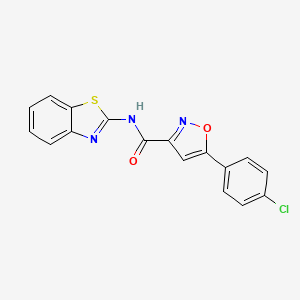 molecular formula C17H10ClN3O2S B11343272 N-(1,3-benzothiazol-2-yl)-5-(4-chlorophenyl)-1,2-oxazole-3-carboxamide 