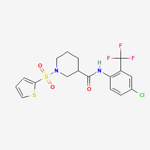 N-[4-chloro-2-(trifluoromethyl)phenyl]-1-(thiophen-2-ylsulfonyl)piperidine-3-carboxamide