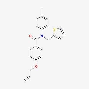 molecular formula C22H21NO2S B11343300 N-(4-methylphenyl)-4-(prop-2-en-1-yloxy)-N-(thiophen-2-ylmethyl)benzamide 