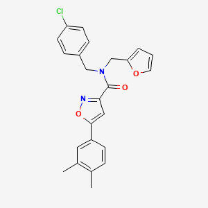 N-(4-chlorobenzyl)-5-(3,4-dimethylphenyl)-N-(furan-2-ylmethyl)-1,2-oxazole-3-carboxamide