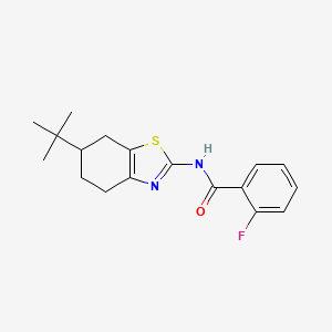 molecular formula C18H21FN2OS B11343334 N-(6-tert-butyl-4,5,6,7-tetrahydro-1,3-benzothiazol-2-yl)-2-fluorobenzamide 