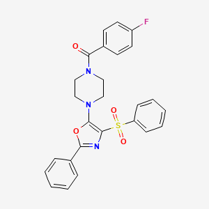 (4-Fluorophenyl){4-[2-phenyl-4-(phenylsulfonyl)-1,3-oxazol-5-yl]piperazin-1-yl}methanone